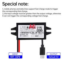 24W Car 12V-24V to 5V Converter DC-DC Buck Module Power Adapter Fast Charging