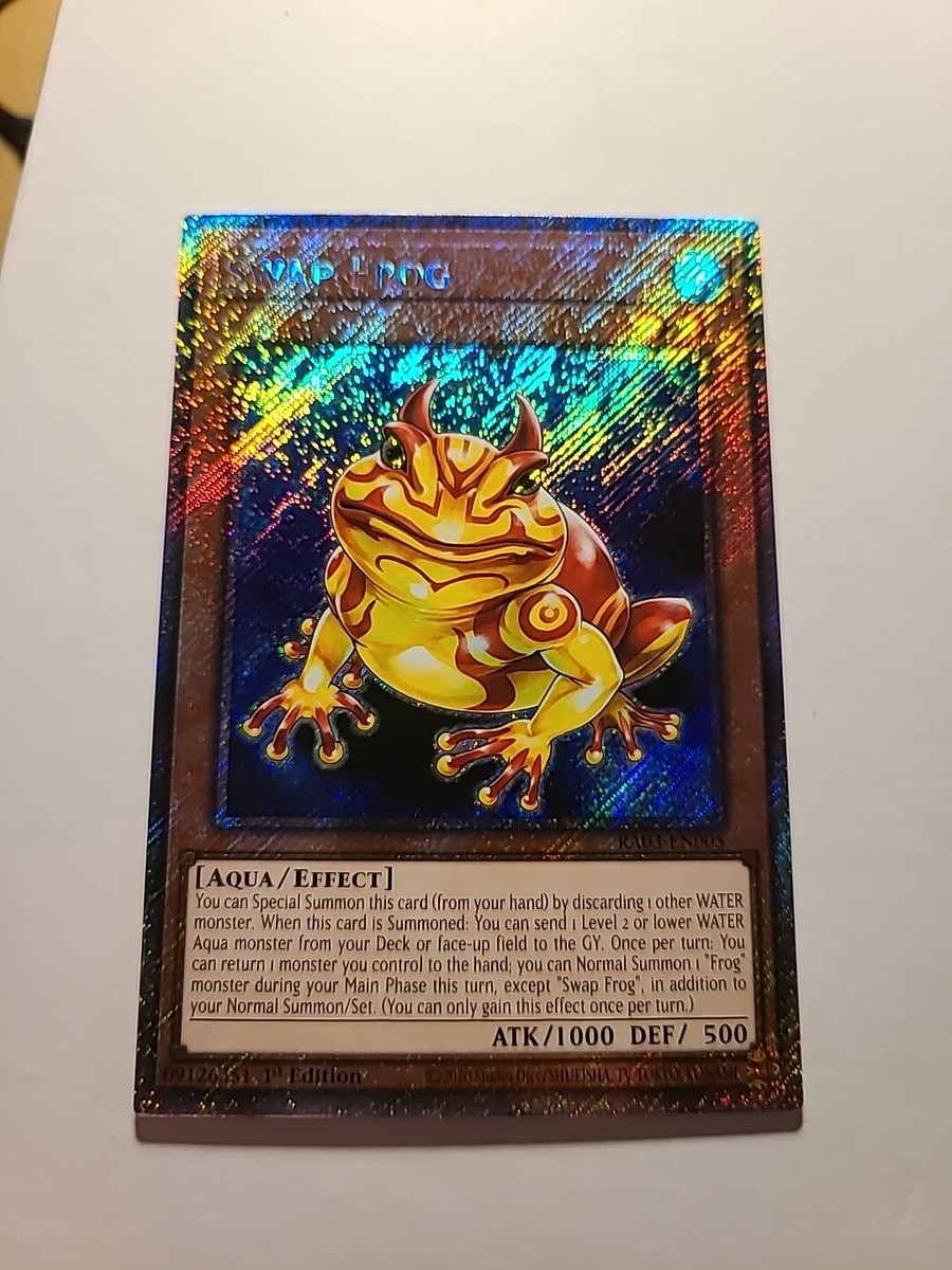 rare swap cards Yu-Gi-Oh! Trading Card Game RA03-EN005 Swap Frog : Quarter Century Secret Rare Card : 1st Edition