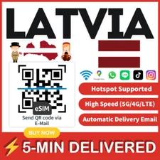 [eSIM] Latvia eSIM e-SIM card Travel Sim card Tarjeta eSIM Dato Data only 🛜A+