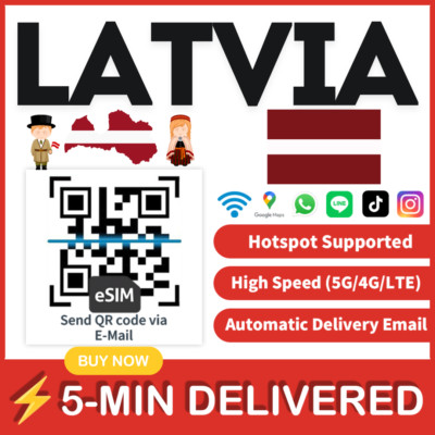 [eSIM] Latvia eSIM e-SIM card Travel Sim card Tarjeta eSIM Dato Data only  A+