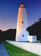 Ocracoke Island Lighthouse Summer Sunset North Carolina Oversize Postcard ©2012