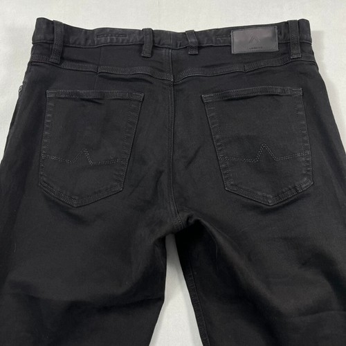 Alberto Black Jeans Men 34x32 Regular Fit PIPE Denim Super Stretch Dual FX T400 - Picture 3 of 20