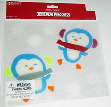 Christmas Gel Window Stick -Ons  CHRISTMAS PENGUINS