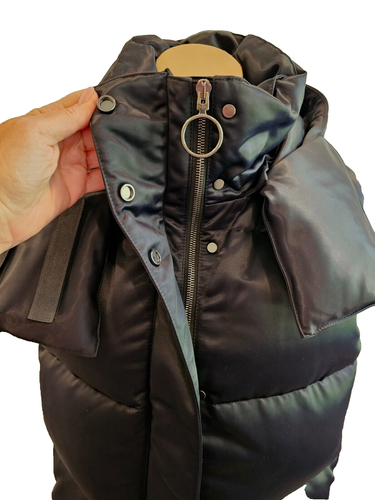 OFF WHITE c/o VIRGIL ABLOH Black Quilted Down Vest with "FOR RIDING" on Back -42 - 第 6/12 張圖片