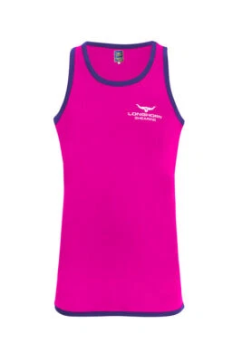 HORNER SHEARING Longhorn Shearing Dartmoor Long Tail Singlet Vest Pink/Navy