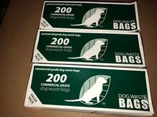 Dog Waste Bags (Roll Bags) - 3 rolls (200 bags per roll) COMMERCIAL GRADE 