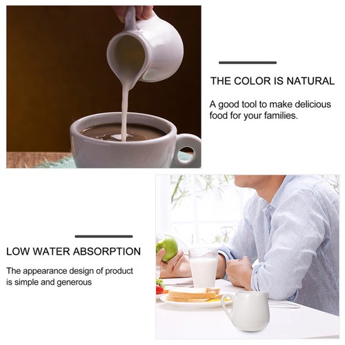 6 Pcs Small Pitcher Cream Dispenser Sauce Jug There Spoon Ceramic Container - Picture 3 of 12