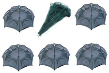 Kit 5 Nasse Trappole Rete 8 Ingressi Cattura Pesci Granchi Gamberi Seppie