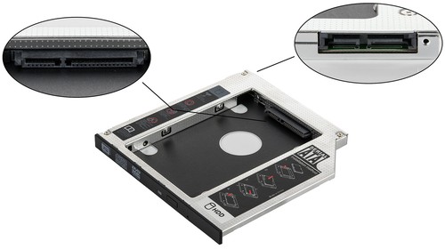 9,5mm Notebook Laufwerksrahmen / Laufwerksschacht für SSD/HDD (7 - 9,5mm), Caddy - Bild 5 von 6