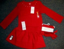 Skirt Outfit 3-pc w/Leggings Red Penguin Gymboree Girl sz 4 New