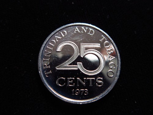 TRINIDAD & TOBAGO 25 Cents 1973 Gem Proof World Coin g7590 - Picture 2 of 2