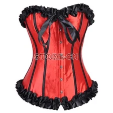 Women's Clothing Red Sexy Steel Corset Bustier G-String Lingerie Shapewear M