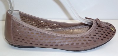 Me Too Size 6 M FAYLA Taupe Brown Leather Bow Ballet Flats New Womens Shoes