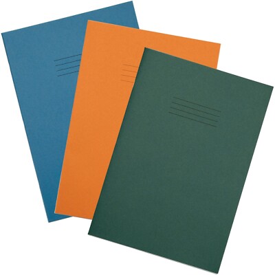 RHINO A4 Schulhefte, 48 Seiten / 5 mm quadratisch, 3 Farben, 10er Pack