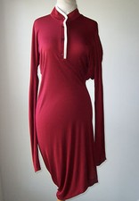 ALEXANDER MCQUEEN Brick Red Drape Dress 46 10