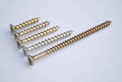 HECO-FIX-Plus 4 mm Pozi Senkkopf Spanplatten Holzschrauben A2L Stahl gelb vergoldet