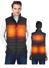 Men's Leapsee Heated Vest Apparel Lightweight Electric Size XL Black