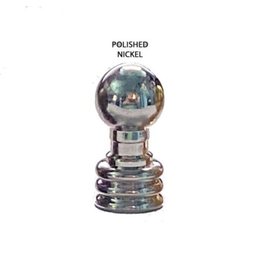 NEW Solid Brass Lamp Shade Finial TOPPER 1-1/8'' Tall, Polished NIckel finish