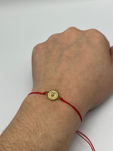 Wholesale Lot of 12 St. Benedict Stainless Steel Red String Adjustable Bracelet - Picture 2 of 12
