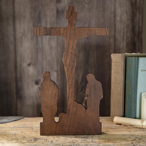 BGCOPPER Standing Crucifix Wall Cross INRI Jesus Cross for Wall Handmade Wood... - Picture 2 of 7