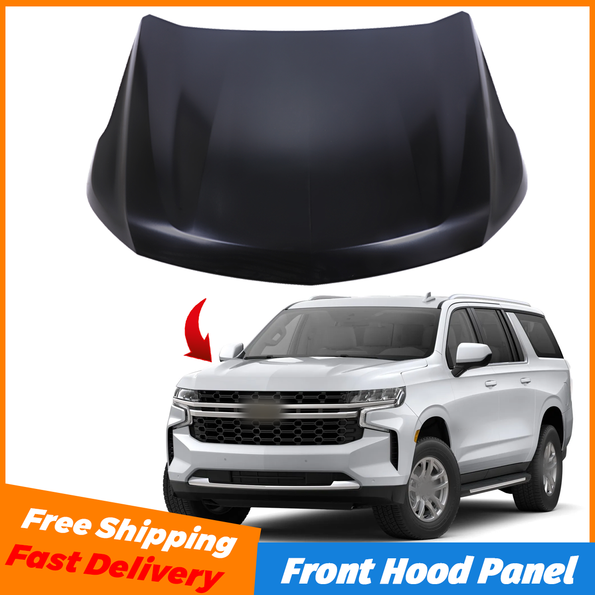 Front Hood Panel For 2021-2024 Chevy Tahoe Suburban Aluminum