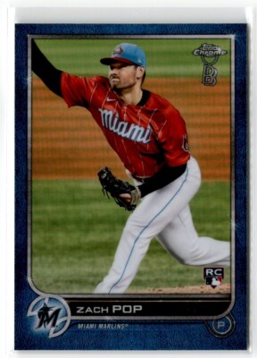 2022 Topps Chrome Ben Baller Blue Refractor Zach Pop Rookie 46/75 Miami Marlins