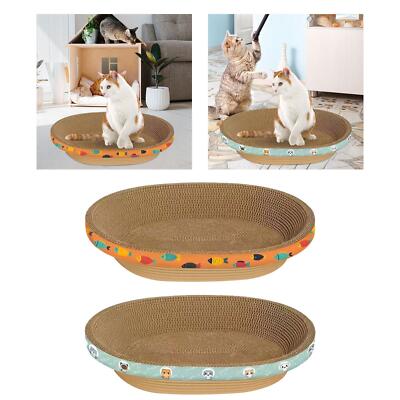 Oval Karton Katzenkratzer Bett Couch Kratzunterlage Nest Schlafen Spielen
