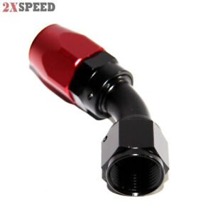 2x Black Red AN12-12AN Straight Swivel Oil/ Fuel/Gas Hose AN Fitting Adaptor 