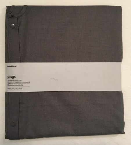 Crate & Barrel Umbrella Tablecloth 54” X 90” Chambray Gray Polyester Outside - Picture 1 of 6