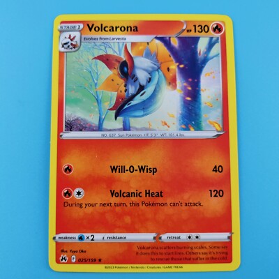 2023 Pokémon Crown Zenith TCG #025 Volcarona Non-Played RARE