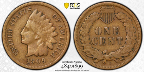1909 S 1C Indian Head Penny PCGS VG-10 - Picture 2 of 2