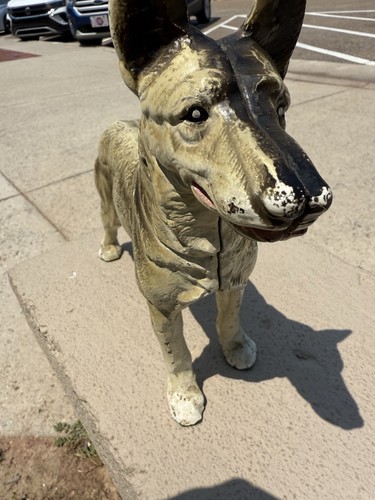 Vintage Hubley German Shepherd Door Stop Cast Iron 1930s Great Condition - Picture 4 of 24