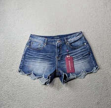 Vigoss Jagger Jean Shorts Womens W30 L4 Mie Rise Cutoffs Blue Stretch
