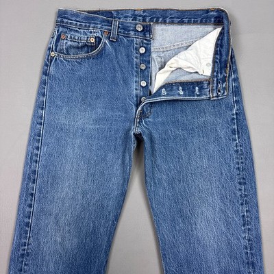 Vintage Levis 501 Jeans Mens 30x32 Blue 80s Made USA Button Fly Faded (Tag32x32)