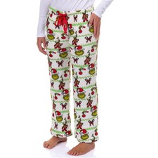 Dr. Seuss The Grinch Pajama Pants Women's Ugly Sweater Candy Canes Ornaments
