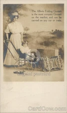 Advertising RPPC The Compact Allwin Folding Go-cart (baby stroller) Babies