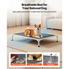 Elevated Dog Bed for Large Dogs, Portable Raised Dog Cot with Aluminum Tube Meta