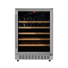 Essentials Built In 600mm Wine Cooler Wooden Shelves Stainless Steel