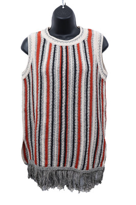 Massimo Dutti Women's Knit Sweater Vest Top Size small Boho Hippie NWT