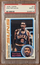 1978 Topps #10 Walter Davis Phoenix Suns Rookie Basketball Card PSA 9 Mint RC. rookie card picture