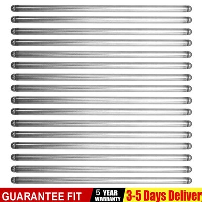 16Pcs Valve Push Rods Hardened Steel Pushrods 5/16 STD 7.800'' Length For SBC 327
