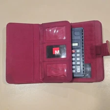 Mundi Day Planner Wallet Cards Organizer Binder Double Zip Red No Inserts