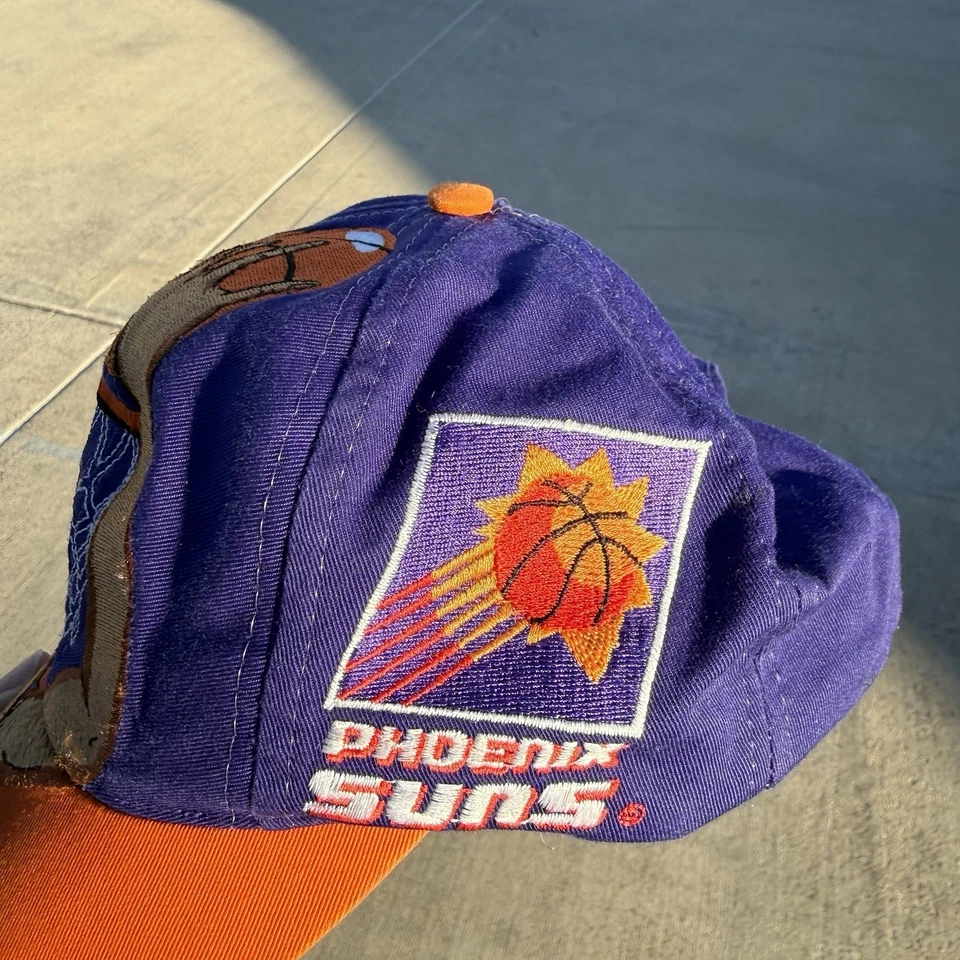 Gorra de baloncesto vintage de sarga Dunk para jugador de los Phoenix Suns de la NBA de la década de 1990 Foto 3 de 4