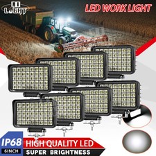 2x 6/4" Square LED Work Light Bar Flood Light Driving Offroad Tractor 4x4 12 24V