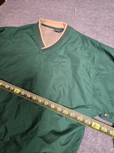 White Bear Clothing Co Men’s M Green Golf Pullover Windbreaker V-Neck Lined Jack - Picture 3 of 11