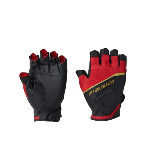 SHIMANO Limited Pro Magnetic Quick-Drying Gloves 5-piece cut GL-101X Blood Red - Picture 1 of 7