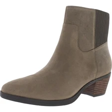 Vionic Womens Shantelle Taupe Heels Ankle Boots Shoes 8.5 Medium (B,M) BHFO 6635
