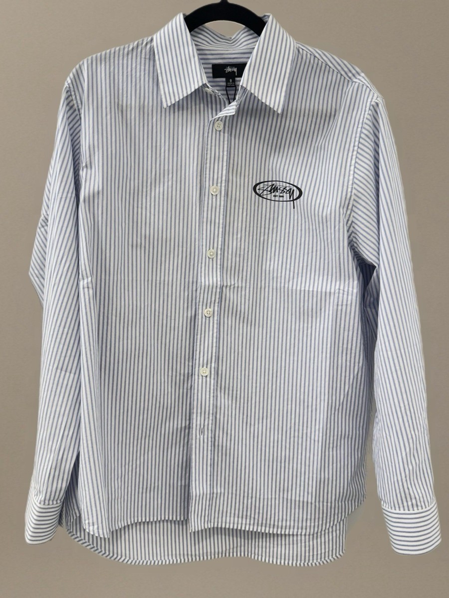トップス Stussy Standard Logo Shirt Stussy Standard Logo Shirt Blue Stripe Size Small | eBay