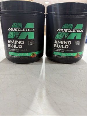 2XMuscleTech Amino Build BCAA Powder, Strawberry Watermelon, 40 svgs Exp 7/23/27