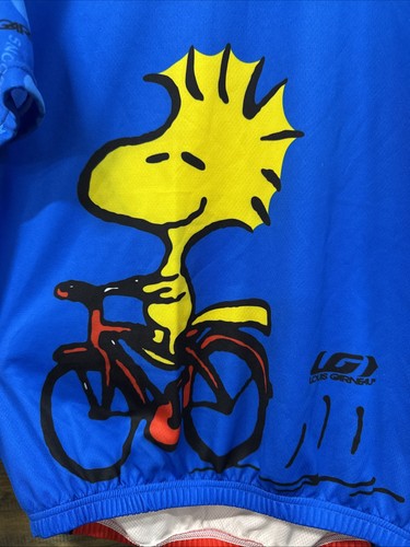 NICE LG Louis Garneau Jr XXL Peanuts Snoopy Woodstock Cycling Jersey EUC - Picture 2 of 16